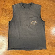 Faded Distressed Dark Gray Harley Davidson Muscle Tank Sleeveless Size Large
