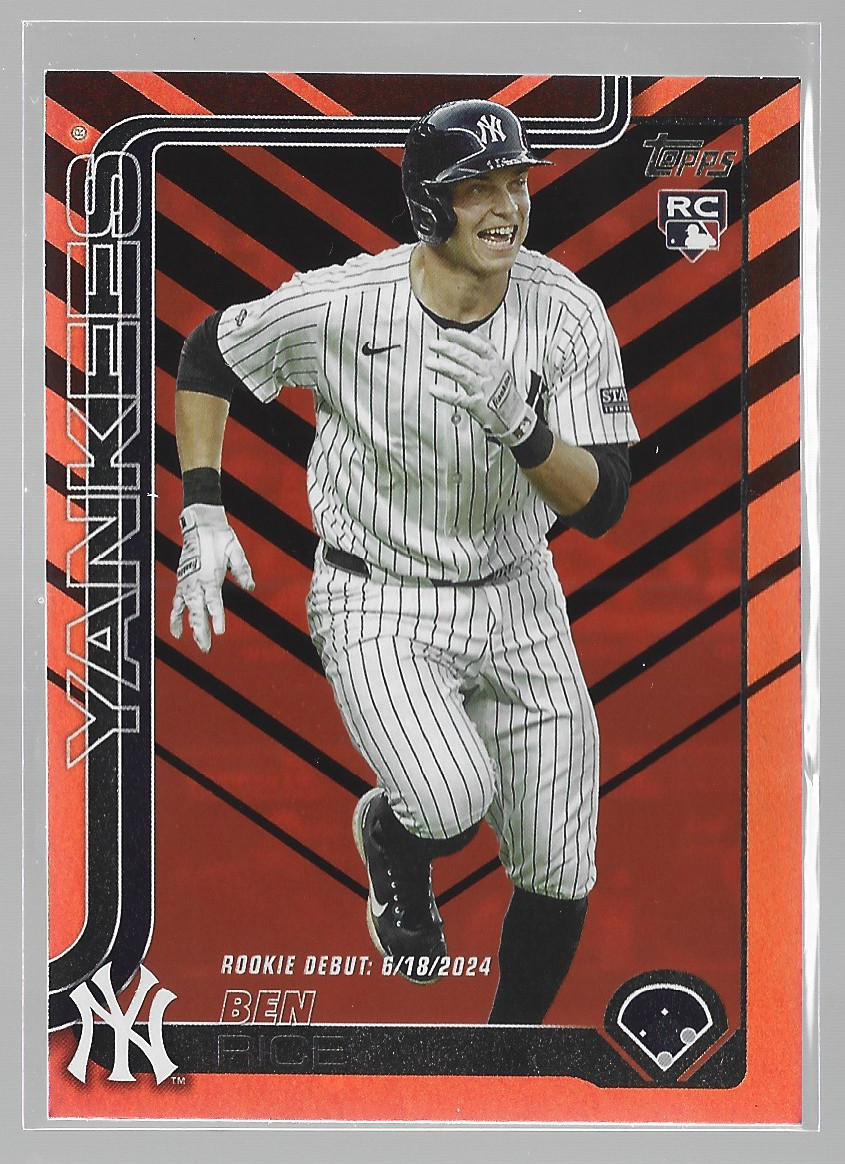 2025 Topps Update Series Ben Rice Holiday Foil Parallel Rookie Debut Card