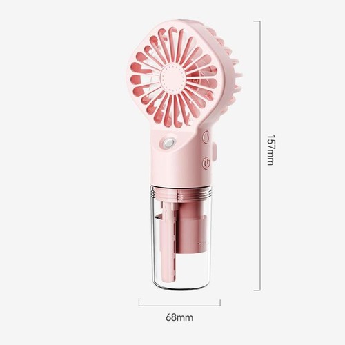 New Handheld Mini Fan USB Rechargeable Portable Spray Humidifier Cooling Fan - Afbeelding 3 van 14