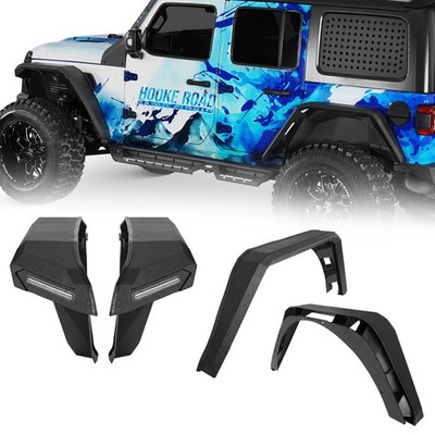 Front / Rear Flat Fender Flares Wheel Mud Guard Fit 2018-2026 Jeep Wrangler JL