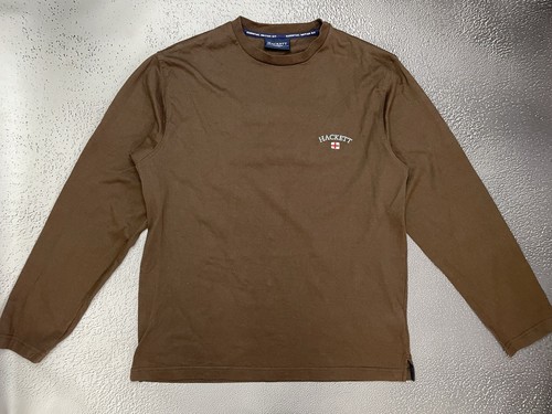 Hackett, Hackett Vintage Men’s Brown Big Logo Sweatshirt Pullover Size Large