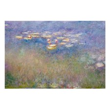 Non-Woven Wall Mural for Master Bedroom Easy Install Impressionist Water Lilies