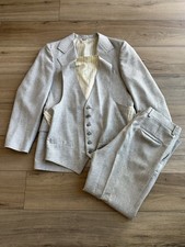 VTG Sears Executive 3 Piece Suit Union Made USA 40R Oatmeal 1960s 1970s READ