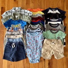  23 Piece Lot Baby Boys Clothing Lot Size 6-9 6-12 Months Shorts Outfits Shirts