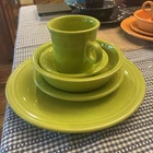 Vintage HOMER LAUGHLIN FIESTAWARE Lemongrass 6 Piece Set Made In USA