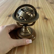 Antique Brass Armillary Sphere Astrolabe Maritime Nautical Collectible Globe