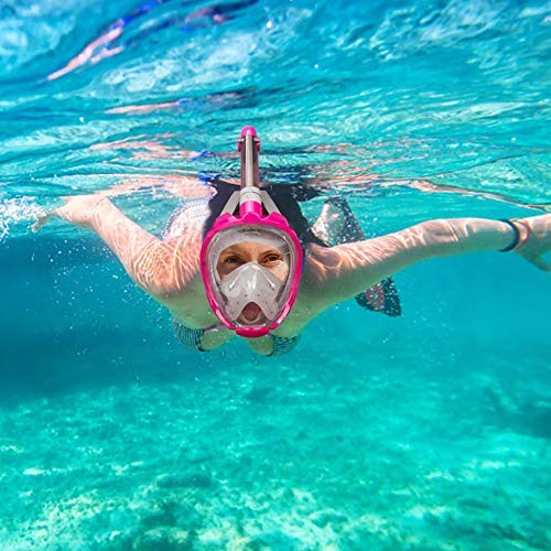 Full Face Snorkel Mask for Adults, Snorkeling Gear with Small/Medium Purple - Bild 3 von 7