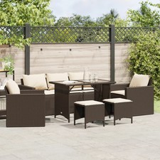 Gartenmöbel Sofa Garnitur Essgruppe Lounge Sitzgruppe 6-tlg. Poly Rattan vidaXL