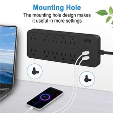 14 Prises Multiprise Parafoudre Avec Ports USB 3.9 Pi Multifonctionnel Protectio