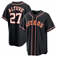 [ All Stitched ] Men's Astros #27 Altuve Fashion Black Out 2026 Jersey