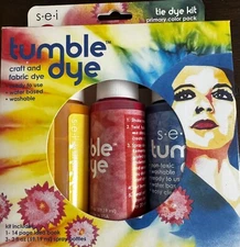 S.E.I. Tumble Dry Primary Color Pack Tie Dye Kit, Fabric Dye, 3 Colors - NEW