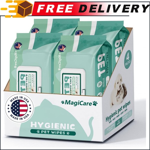 MAGICARE Grooming Wipes for Dogs Cats 400 Dog Wipes for Cleaning Paws Ears Butt