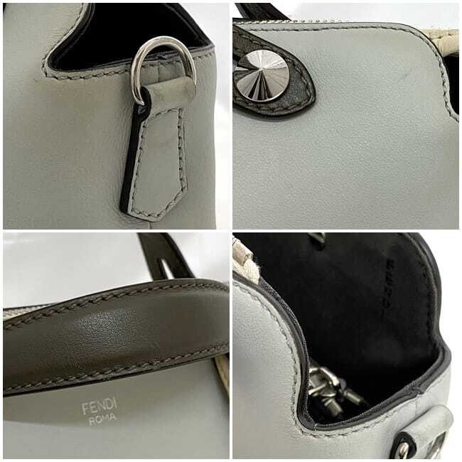 FENDI Shoulder Bag Visible Medium f-22547 Gray 8BL124 5QJ Good