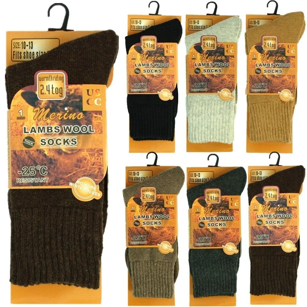 6 Pairs Men's Winter Merino Lambs Wool Heavy Duty Thermal Boots Socks Size 10-13
Opens in a new wind