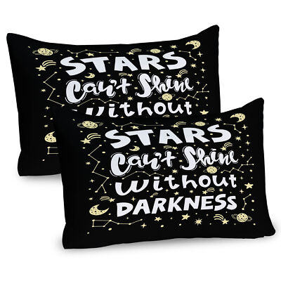 Hard Times Positive Phrase 2 Teiliges Kissenbezugs Set 40x80cm