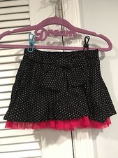 NWT BABY GAP TODDLER GIRLS BOW SKIRT BLACK SKIRT POLKA DOTS PINK TULLE 18-24 MON