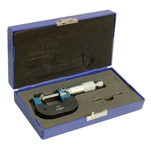 0-1" Precision Disc OD Micrometer Flange Ratchet Stop Spindle Carbide Tip 0.0001