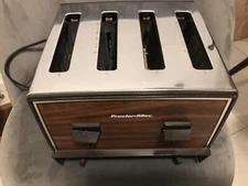 Vintage Proctor Silex Chrome Wood Grain Toaster T062N 1500 Watts 4 Slice Tested