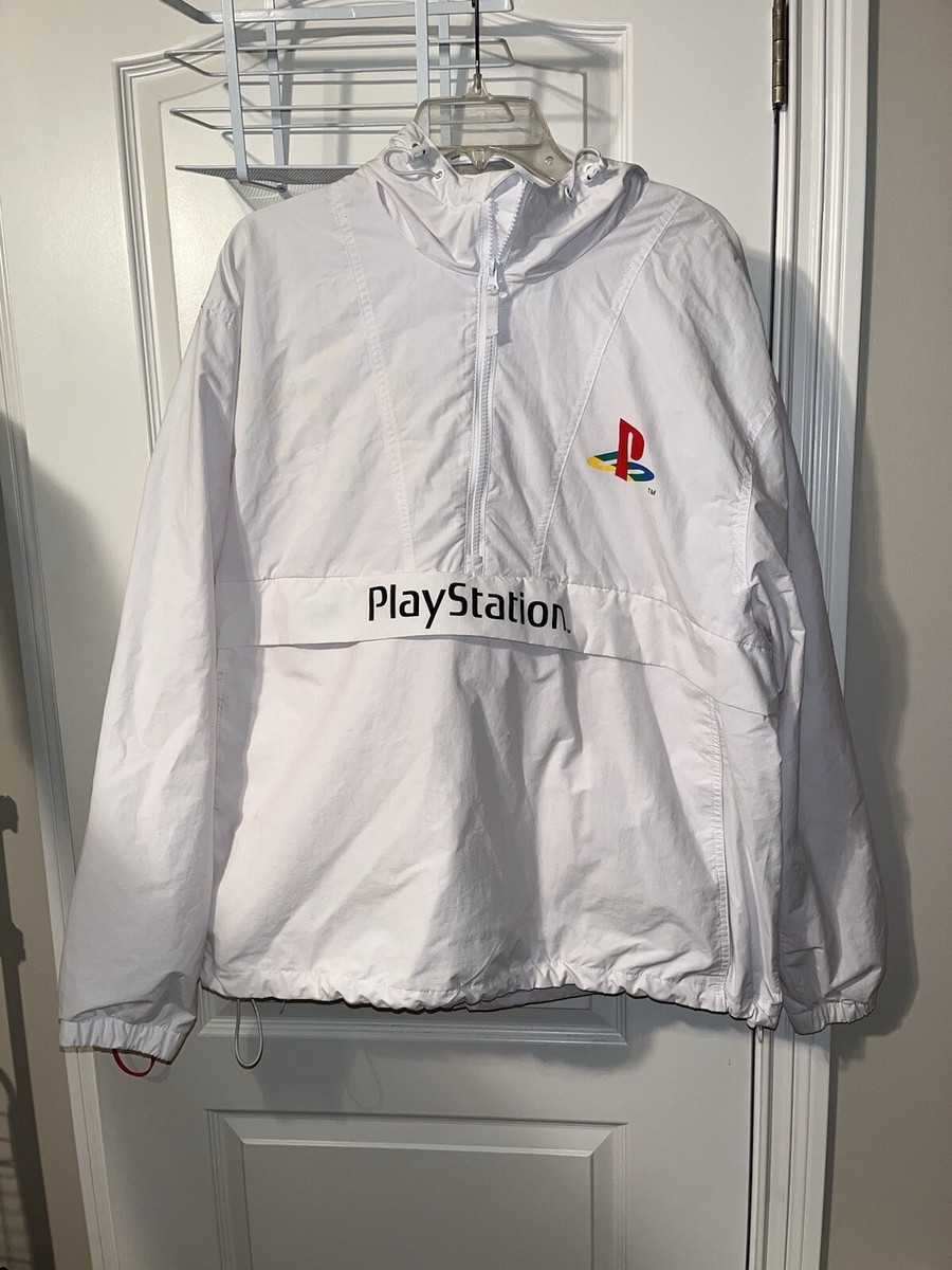 H&M Divided Playstation Windbreaker Jacket Mens XS White 1/2 H&M Divided Playstation Windbreaker Jacket Mens XS White 1/2