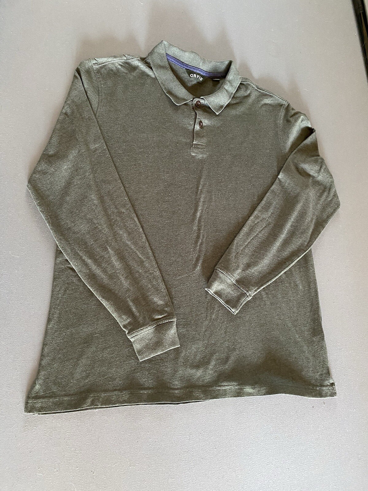 ORVIS 2 Button Long Sleeve Pullover Collared Knit… - image 1