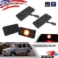 Smoked Lens Front & Rear LED Side Marker Lights For 02-14 Mercedes W463 G-Class