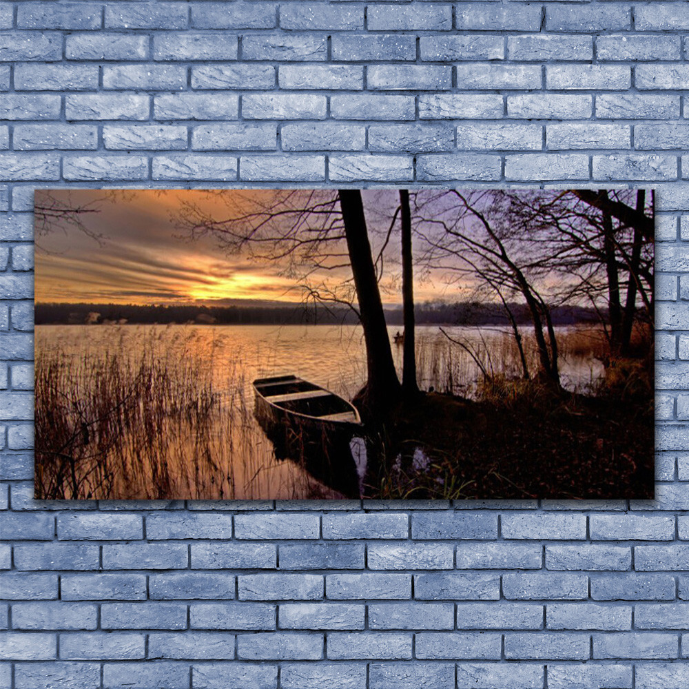 Image sur verre d'un paysage de mer et bateau 140x70 pour une ambiance bord de mer
