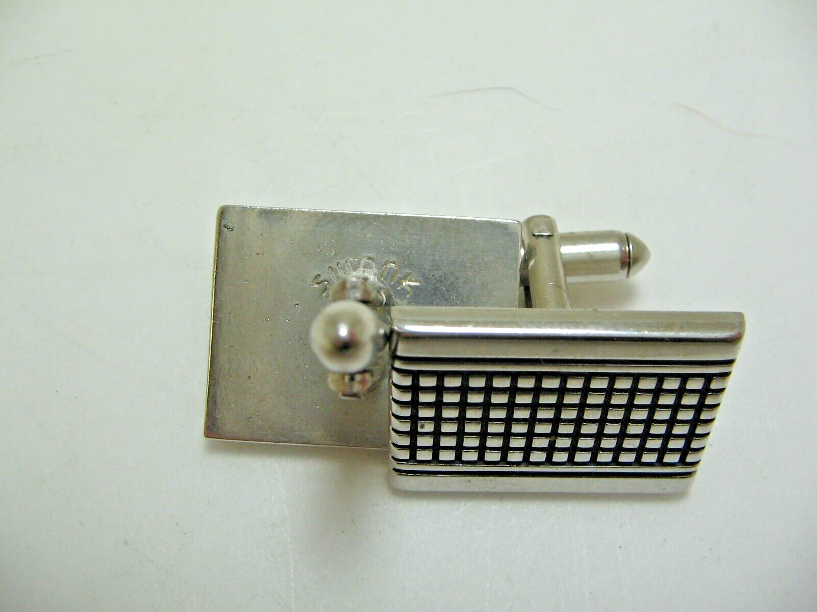 Vintage SWANK Rectangular Silver Contemporary Art… - image 3