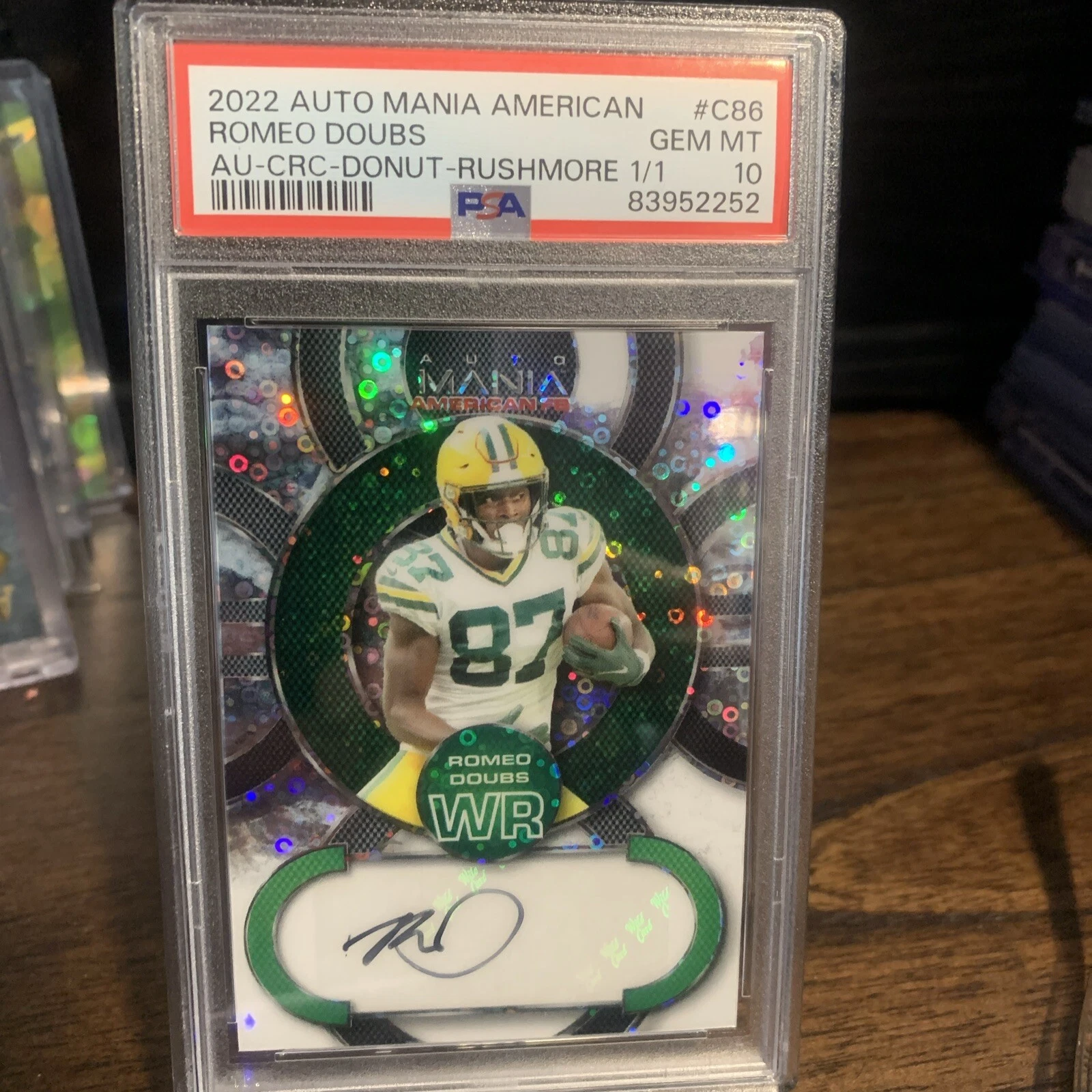 Romeo Doubs Wild Card Auto Mania American Football Autographs #C86 Circle-Crystal-Vintage Flag