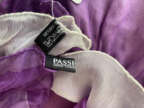 VTG Passigatti 100% silk chiffon scarf boa accessory extravagant three layer - Picture 13 of 13