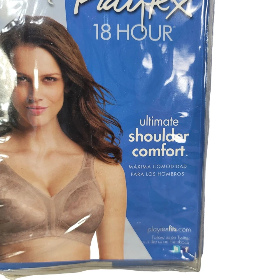 Sujetador Playtex 18 Hour Ultimate Shoulder Comfort Toffee 46DD sin cables #4693 Nuevo con etiquetas Foto 4 de 4