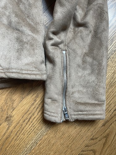 Lauren Ralph Lauren Faux Suede Sherpa Lined Moto Jacket Women's Petite Size M PM - Bild 8 von 9