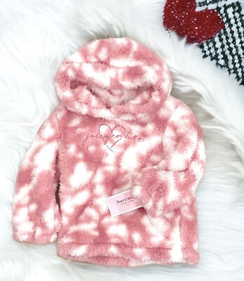JUICY COUTURE Baby Girl 24 Month Tie Dye Faux Fur Hooded Jacket