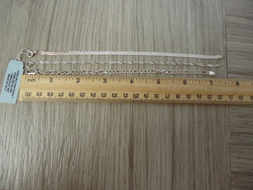 3 Piece 925 Sterling Silver Bracelet Set 7 inch Matching Variety Gift Set - Picture 9 of 9