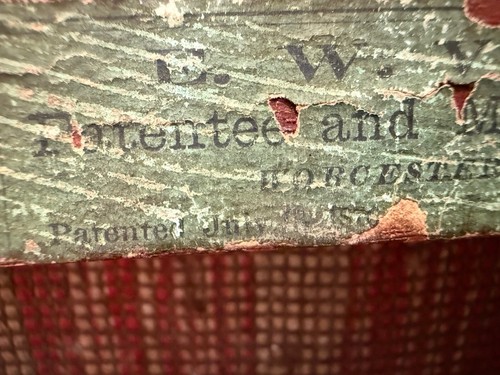 Antique Circa 1800's Wooden Folding Rocking Chair Edward W. Vaill Worcester MA - Picture 12 of 14