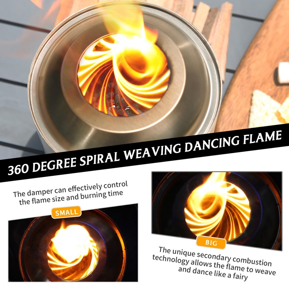 BALI OUTDOORS Table Top Firepit Smokeless Portable Small Fire Pit with