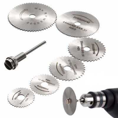 7x Kreissägeblatt Mini Sägeblatt Holz HSS Rotary Saw Blades Set  Für Dremel Set