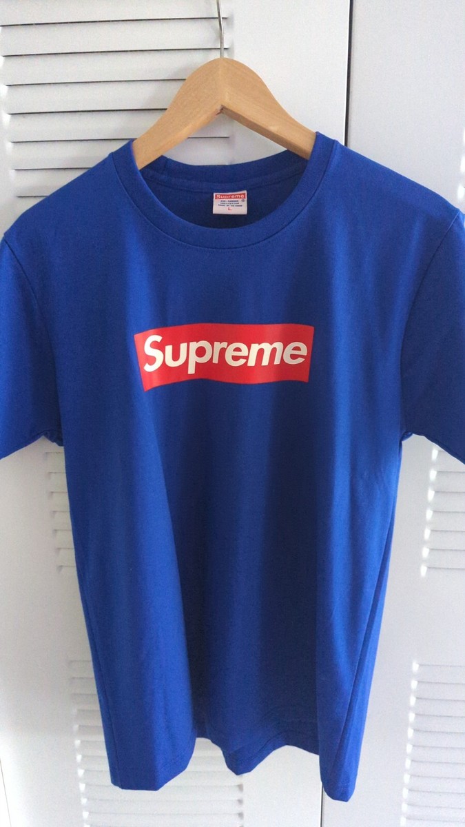 Supreme Box Logo T-shirt ( L ) Blue NWT | eBay