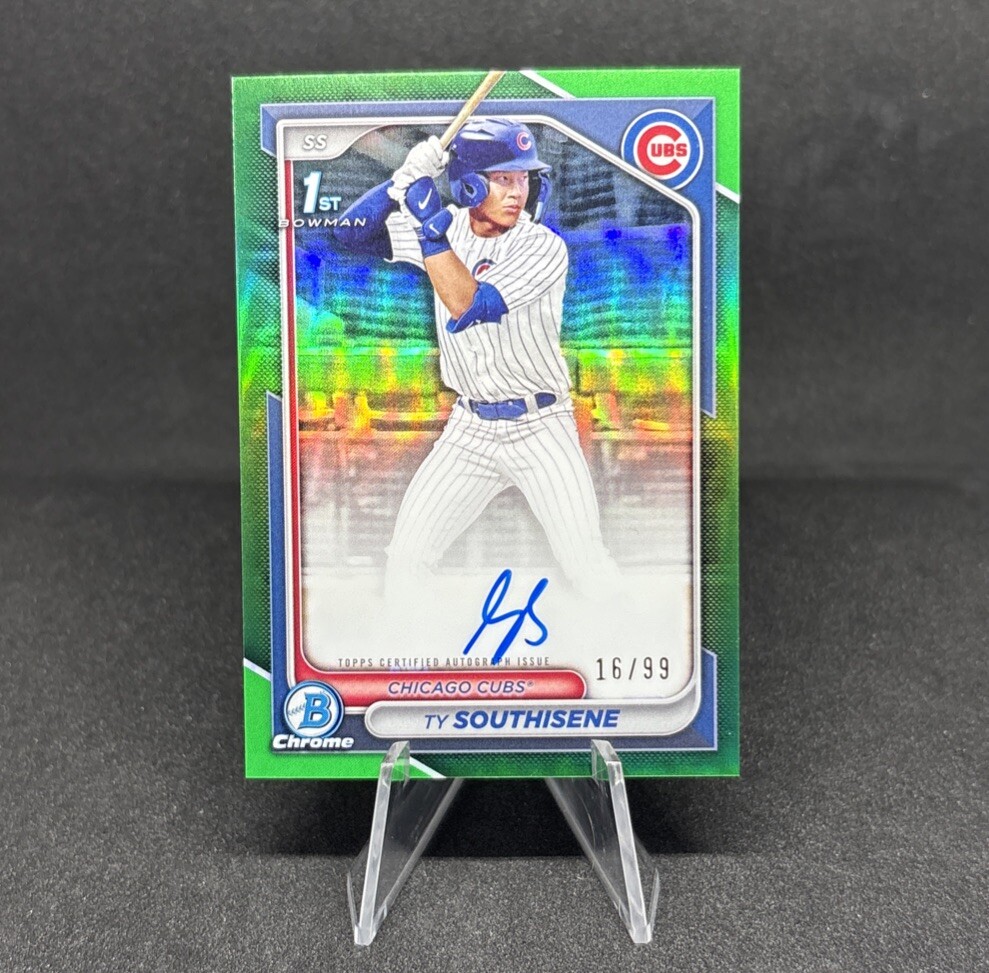 Ty Southisene 2024 Bowman Draft Chrome 1st Green Auto /99 Cubs