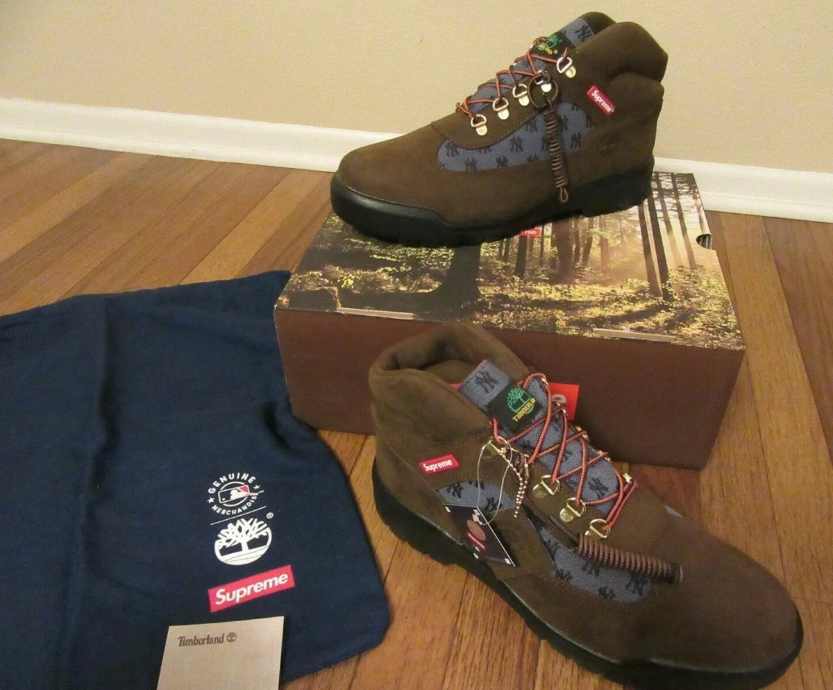 Supreme Timberland New York Yankees Field Boot Size 11.5 Brown FW21 Brand New DS