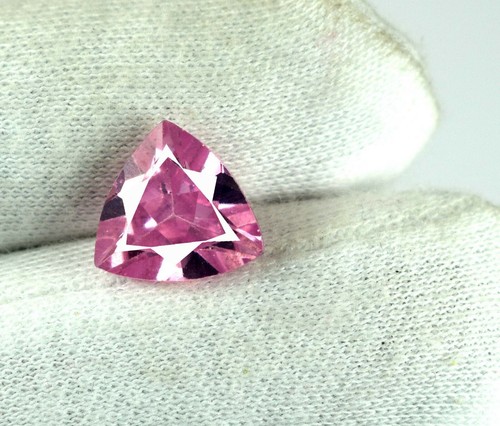 Natural 7 Ct Pink Kunzite Loose Gemstone Trillion Cut Certified AD1269 - Picture 6 of 8