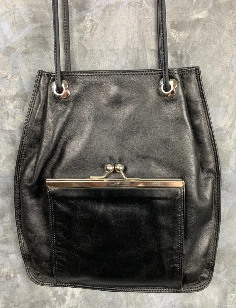 Vintage Dillards Black Leather Shoulder Bag Purse