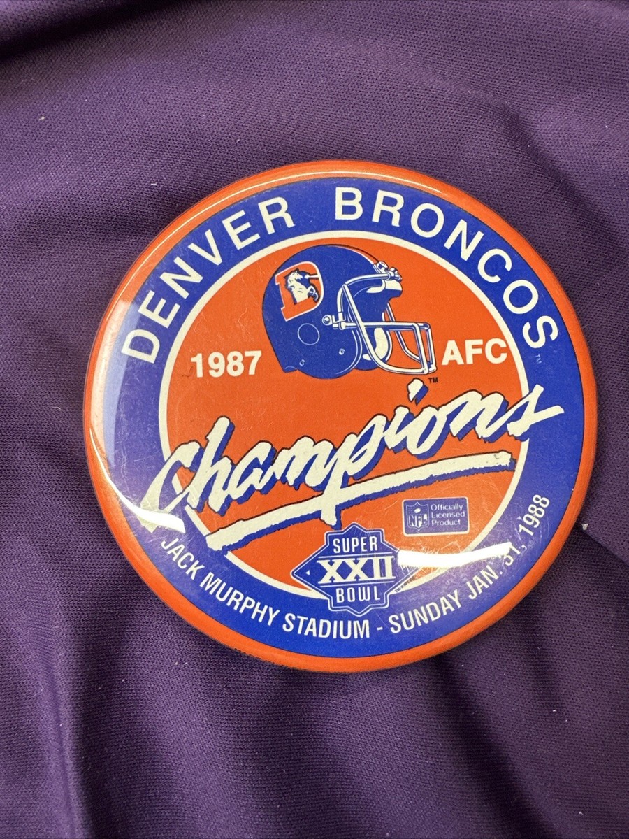 DENVER BRONCOS AFC CHAMPIONS バッジ 限定1036 1987 Denver Broncos Super Bowl XXII AFC Champions 3.5