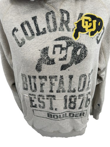 Colorado Buffaloes Champion CU Buffs Hoodie Distressed Sweatshirt Size Medium - Picture 2 of 15