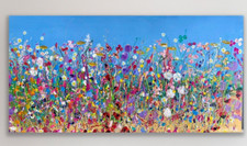 Large Original Abstract Acrylic Painting 100 x 50cm Canvas By dianeplantart