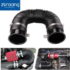 Universal 3'' Flexible Car Cold Air Intake Hose Filter Pipe Telescopic Tube Kit