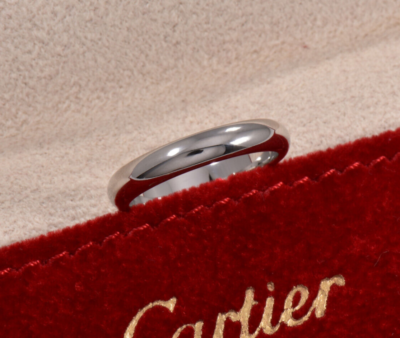 Cartier Platinum 1895 Wedding Band 3.5mm Ring Size 51 with Pouch