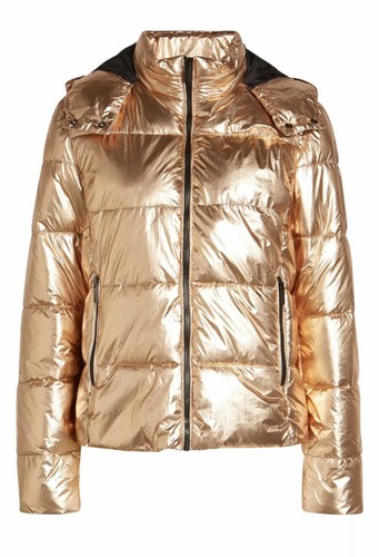 Metallic Copper Puffer Jacket 