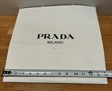 Prada sturdy shopping bag in white. Approx measurements as pictured
