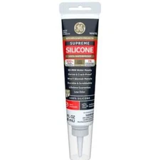 GE Supreme Waterproof Silicone Caulk Sealant, Shink/Crack Proof 2.8 fl oz Tube