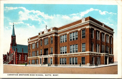 Vintage 1940er Christian Brothers High School Butte Montana MT Postkarte